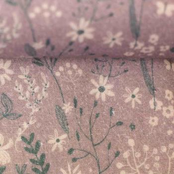 Joy - Double Gauze, Blumen, floral, altrosa